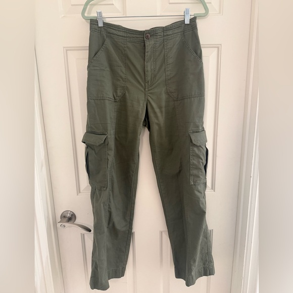Y2K Abercrombie Fitch Military Utility Cargo Women 8 Pants Straight Leg Outdoor - Picture 2 of 13
